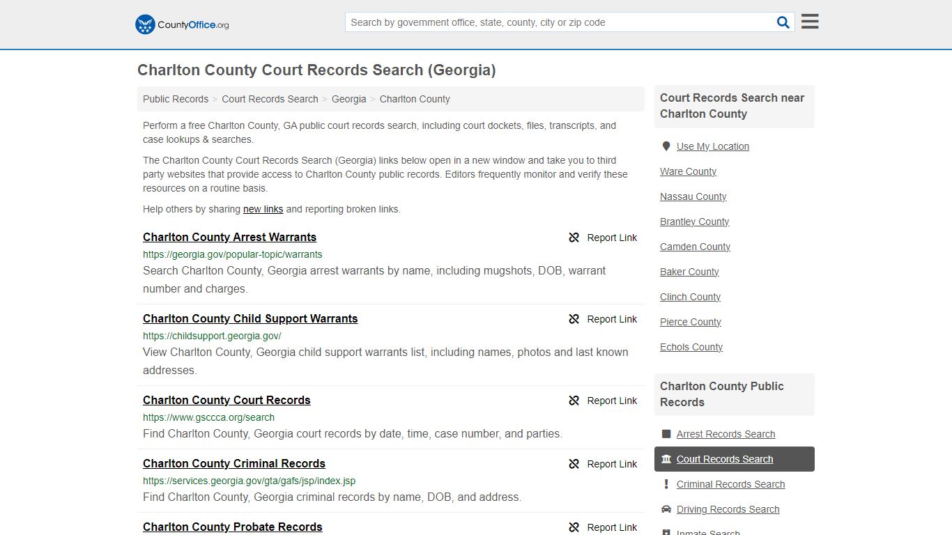 Charlton County Court Records Search (Georgia) - County Office