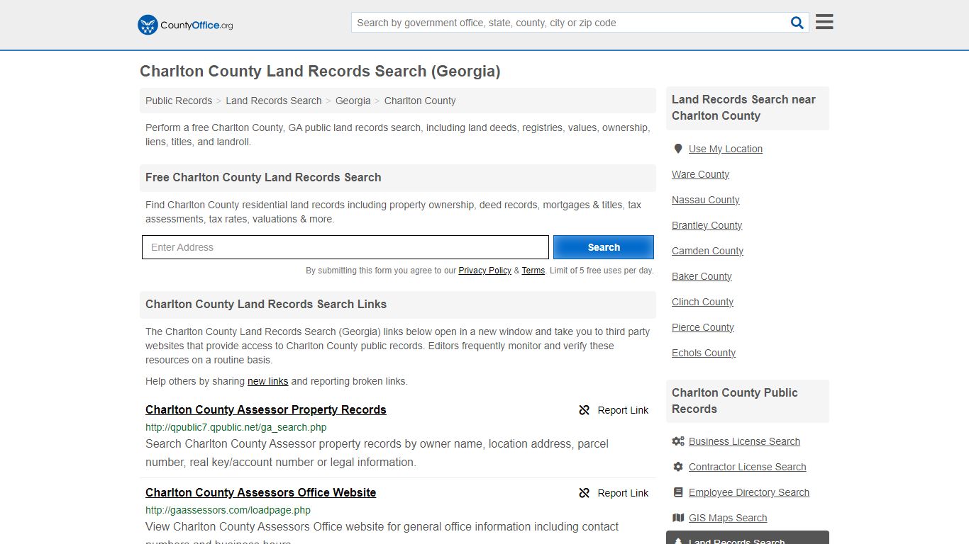 Charlton County Land Records Search (Georgia) - County Office